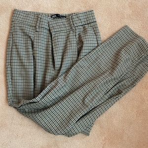 Zara Houndstooth Trouser Work Pants